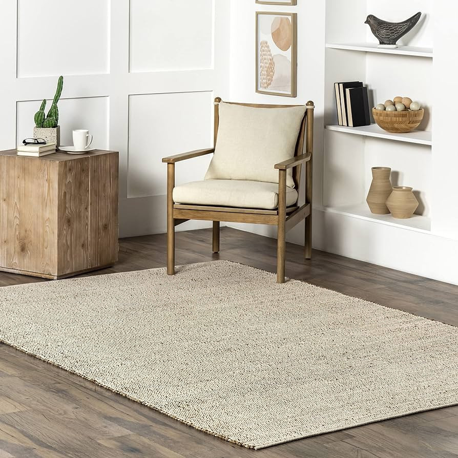 nuLOOM Elfriede Farmhouse Jute Blend Area Rug, 3x4, Natural | Amazon (US)