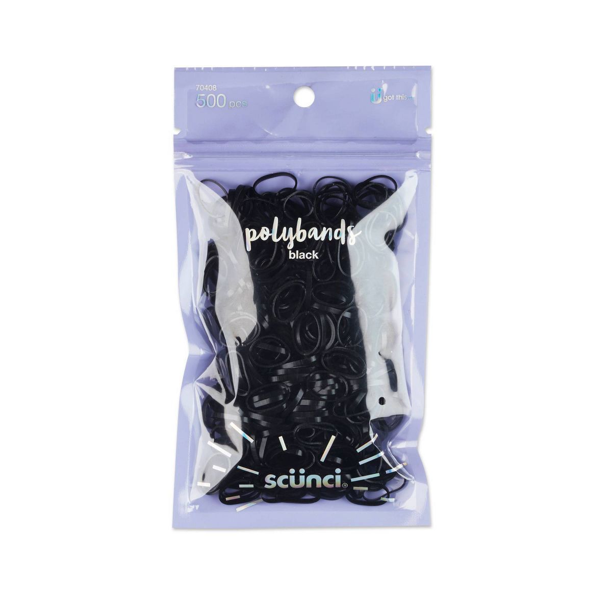 scunci Polyband Hair Ties in Resealable Pouch - 500pk -  Black | Target