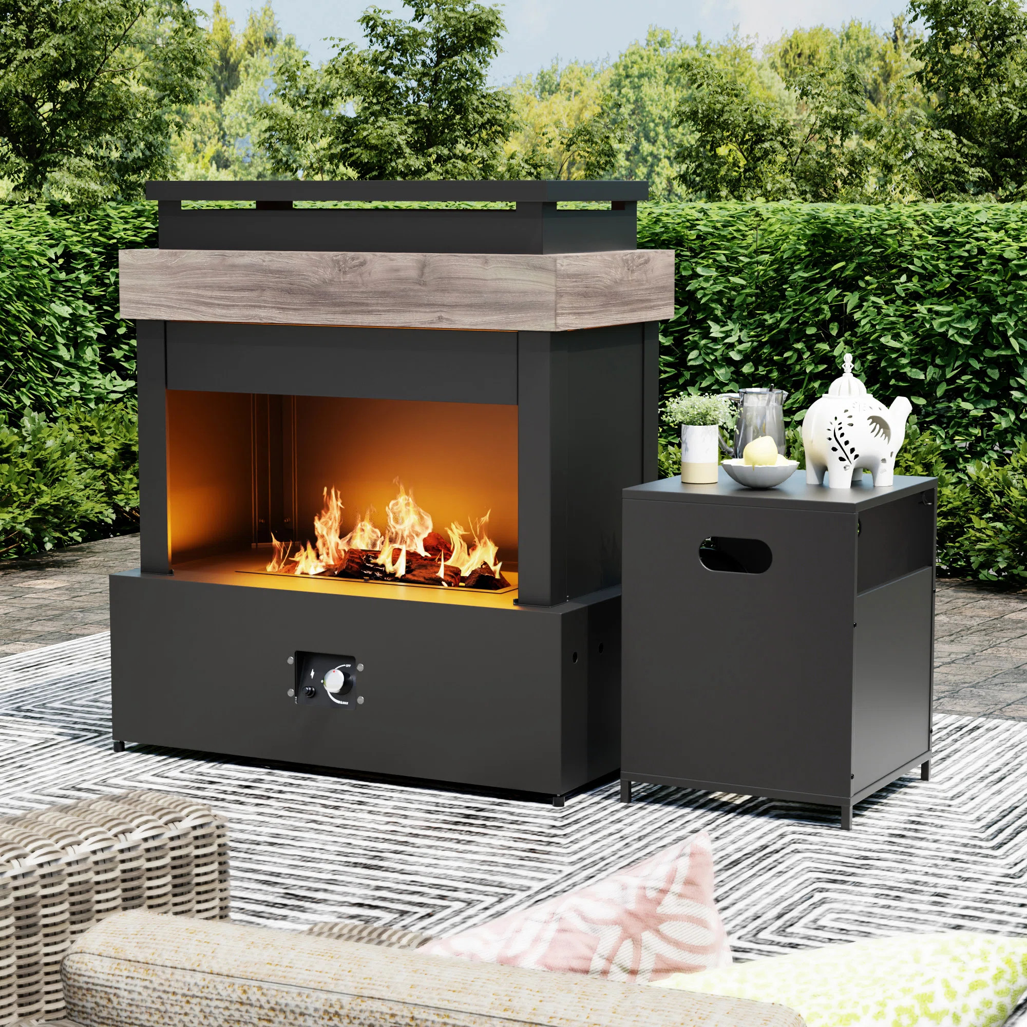 Latitude Run® Ember 50000-BTU Outdoor Propane Fireplace & Reviews | Wayfair | Wayfair North America