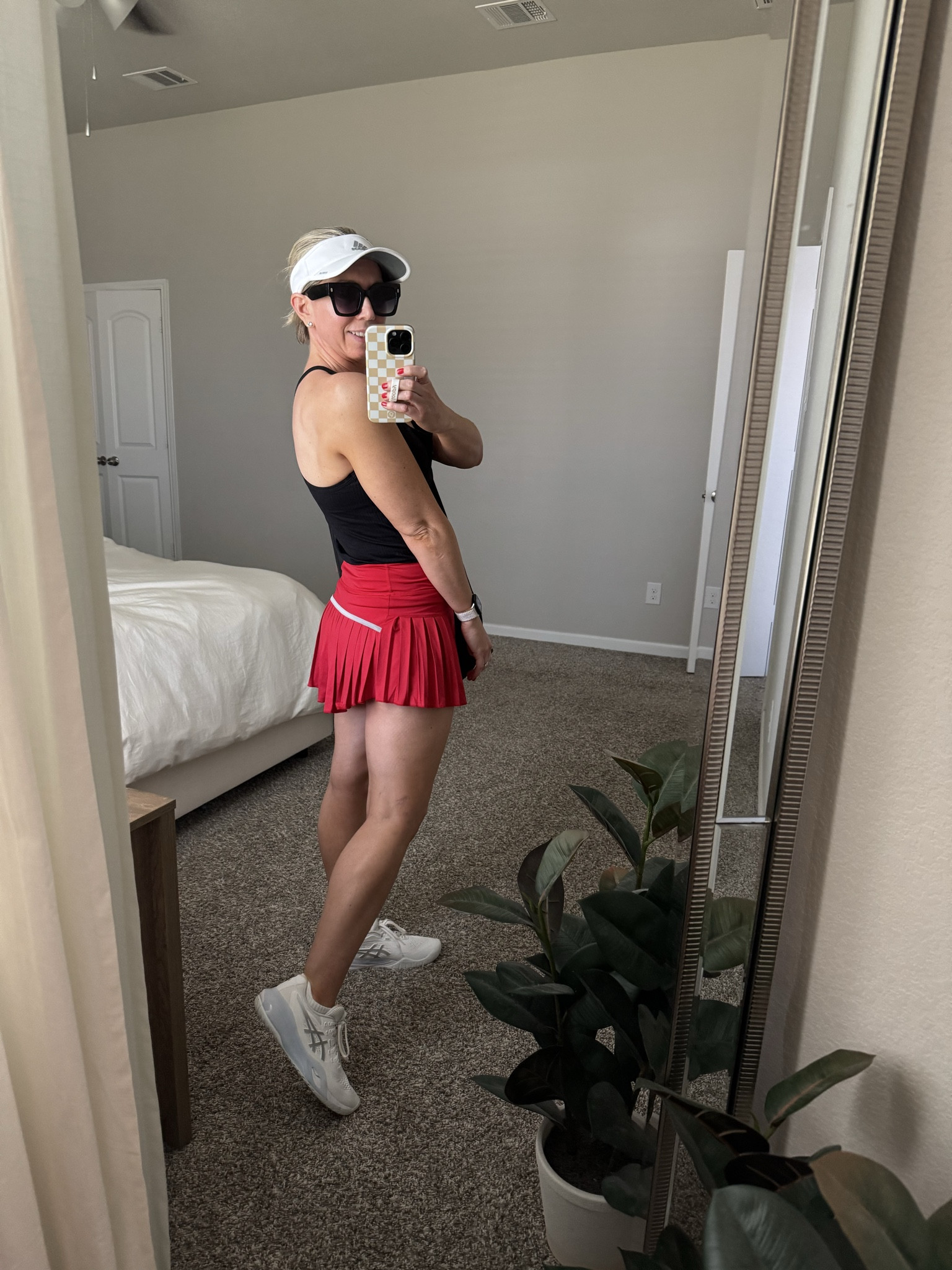 Tennis outfit / athletic outfit 

Skirt size XS - true to size - stretchy and comfortable with built in shorts - love the way the pleats lay too

Tennis sneakers sized up 1/2 size 

Tank top size small true to size - I have in multiple colors 

Adjustable adidas visor - also have in black 

Tennis outfit - workout outfit - Amazon workout clothes - tennis skirt - tank top size small- white sneakers #ltkfindsunder50 #ltksalealert #ltku #ltkfindsunder100 #ltkbeauty

#LTKOver40 #LTKPetite #LTKActive