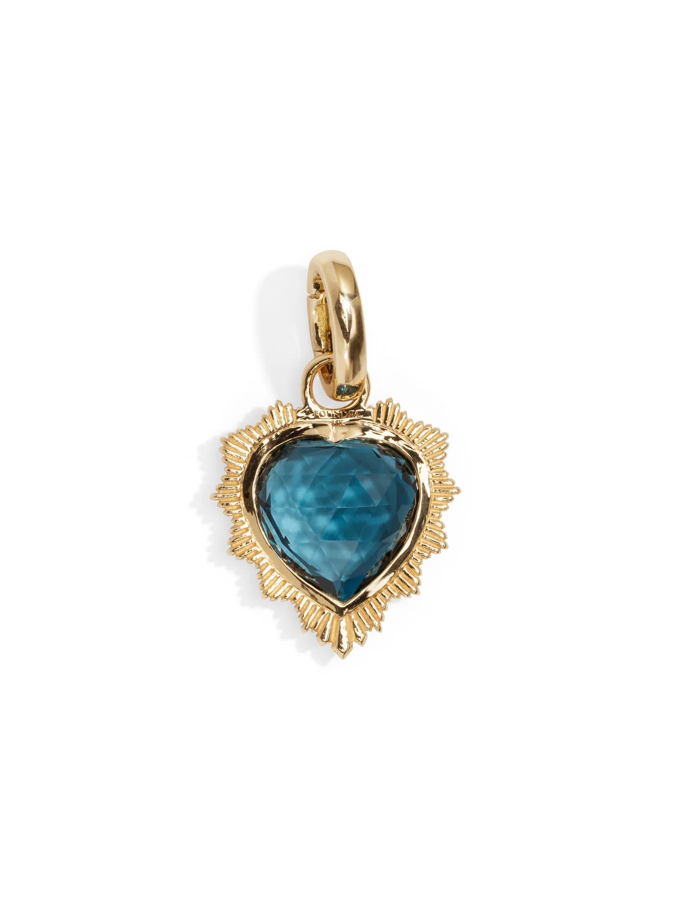 London Blue Topaz Heart Medallion with Oval Pushgate | YLANG 23