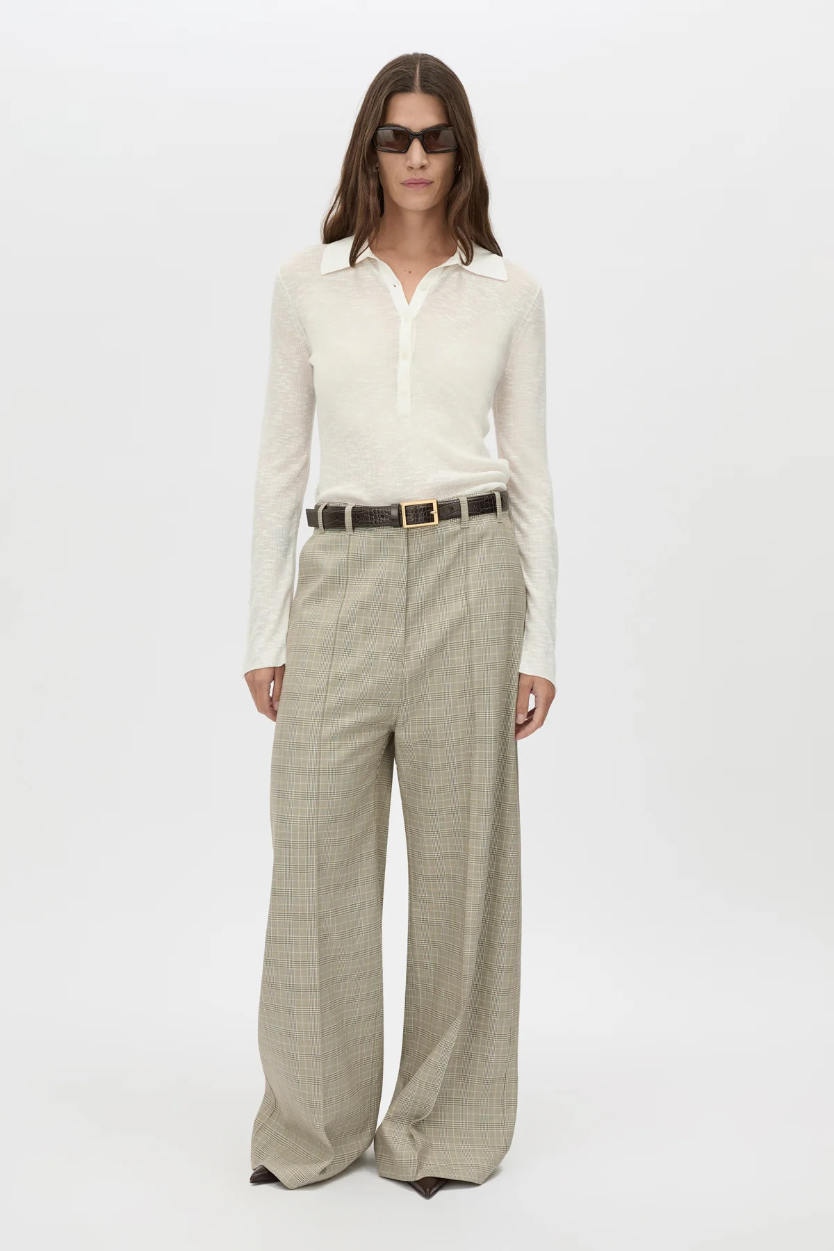 Cassa Check Pant in Taupe Check - CAMILLA AND MARC® C&M | CAMILLA AND MARC (ANZ)