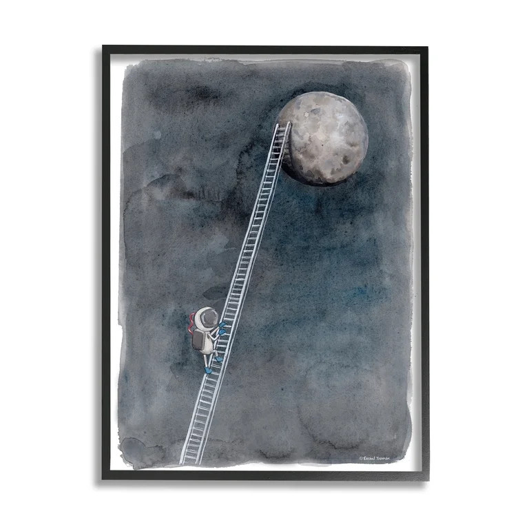 Stupell Industries Astronaut Ladder To Moon Humorous Space Exploration,24 x 30,Designed by Rachel... | Walmart (US)