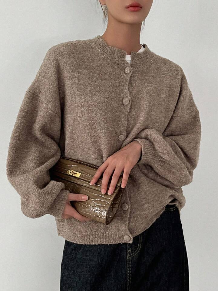 DAZY Drop Shoulder Cardigan  | SHEIN