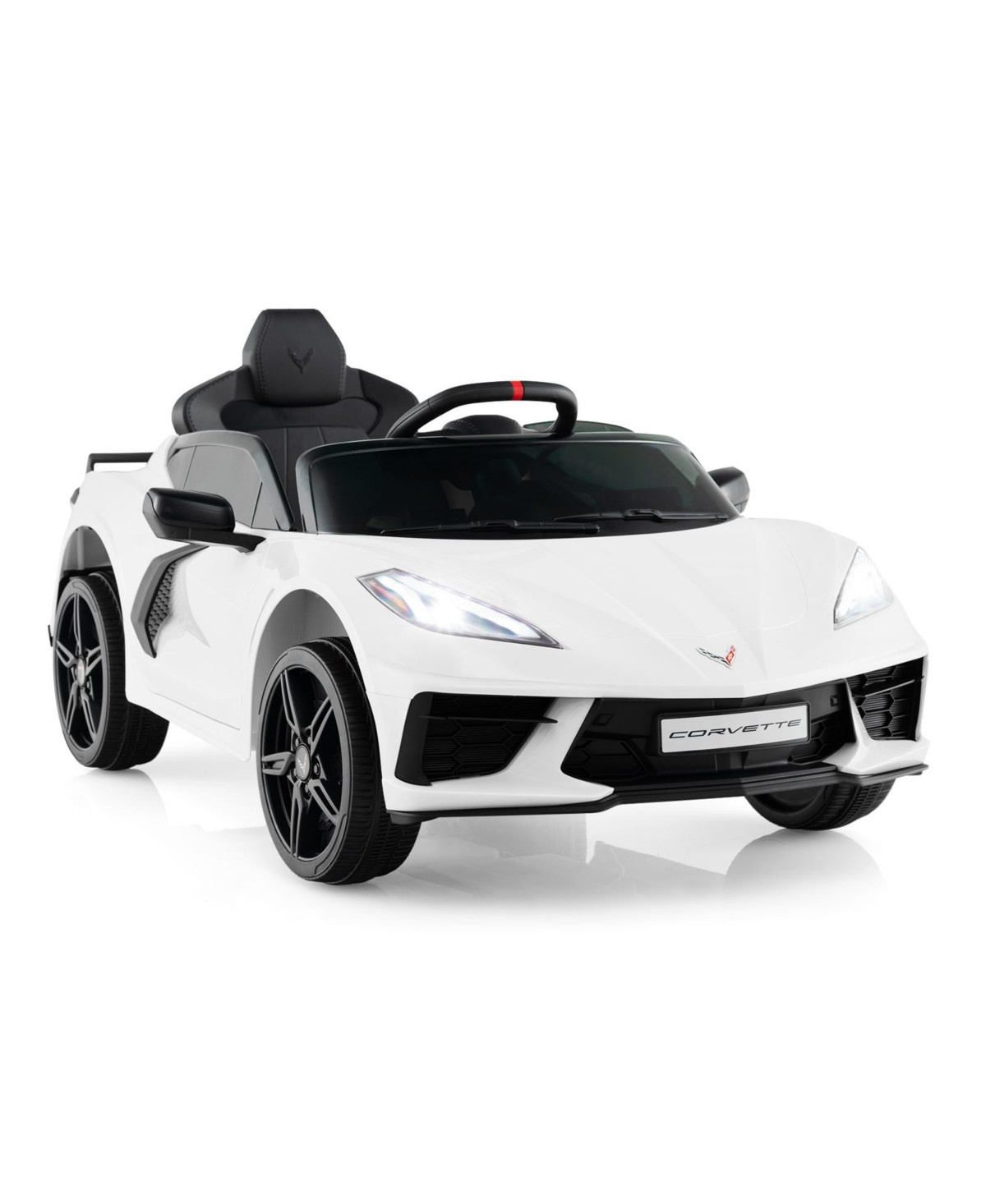 Hongge 12V Electric Kids Ride On Car Licensed Chevrolet Corvette C8 with Remote Control Ages 3+ Years Old - White | Macy's