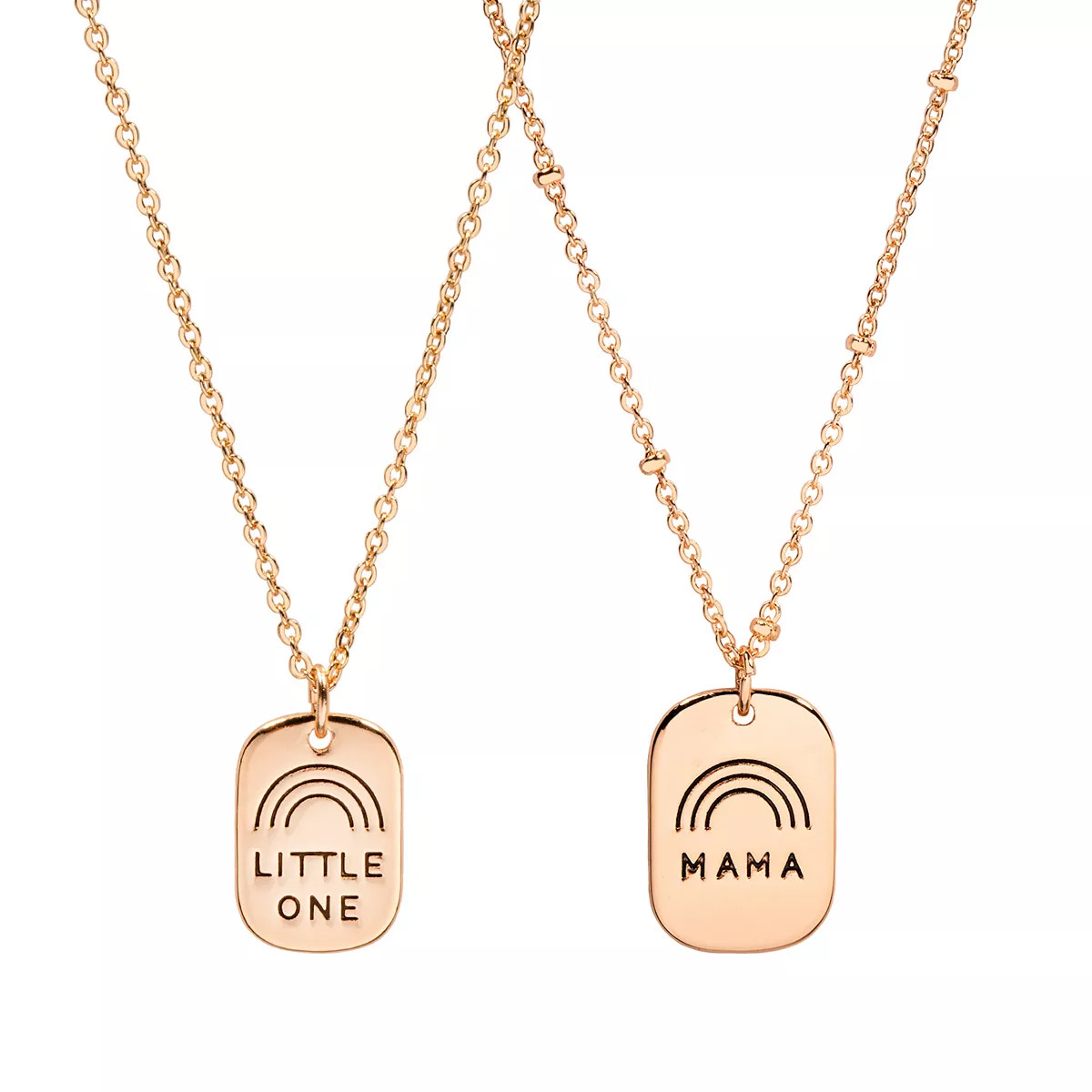 LC Lauren Conrad "Mama" & "Little One" Gold Tone Rainbow Pendant Necklace Set | Kohl's