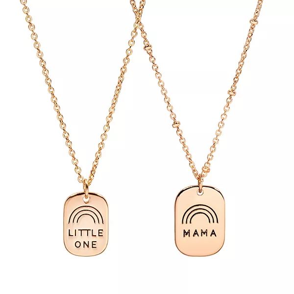 LC Lauren Conrad "Mama" & "Little One" Gold Tone Rainbow Pendant Necklace Set | Kohl's