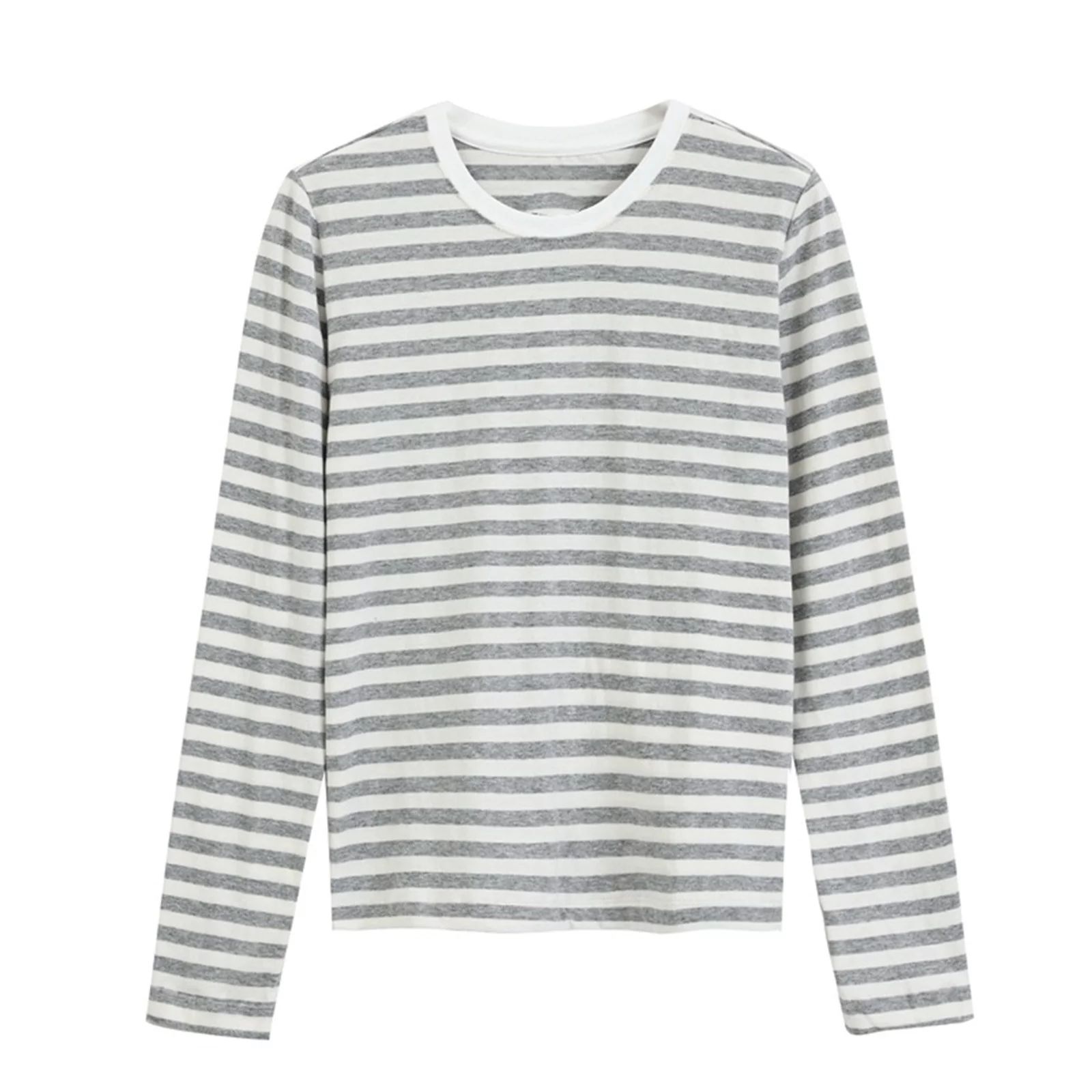 Elainilye Fashion Womens Pajamas Casual Homewear Long-Sleeve Tops Round-Neck Stripe Nightwear Paj... | Walmart (US)