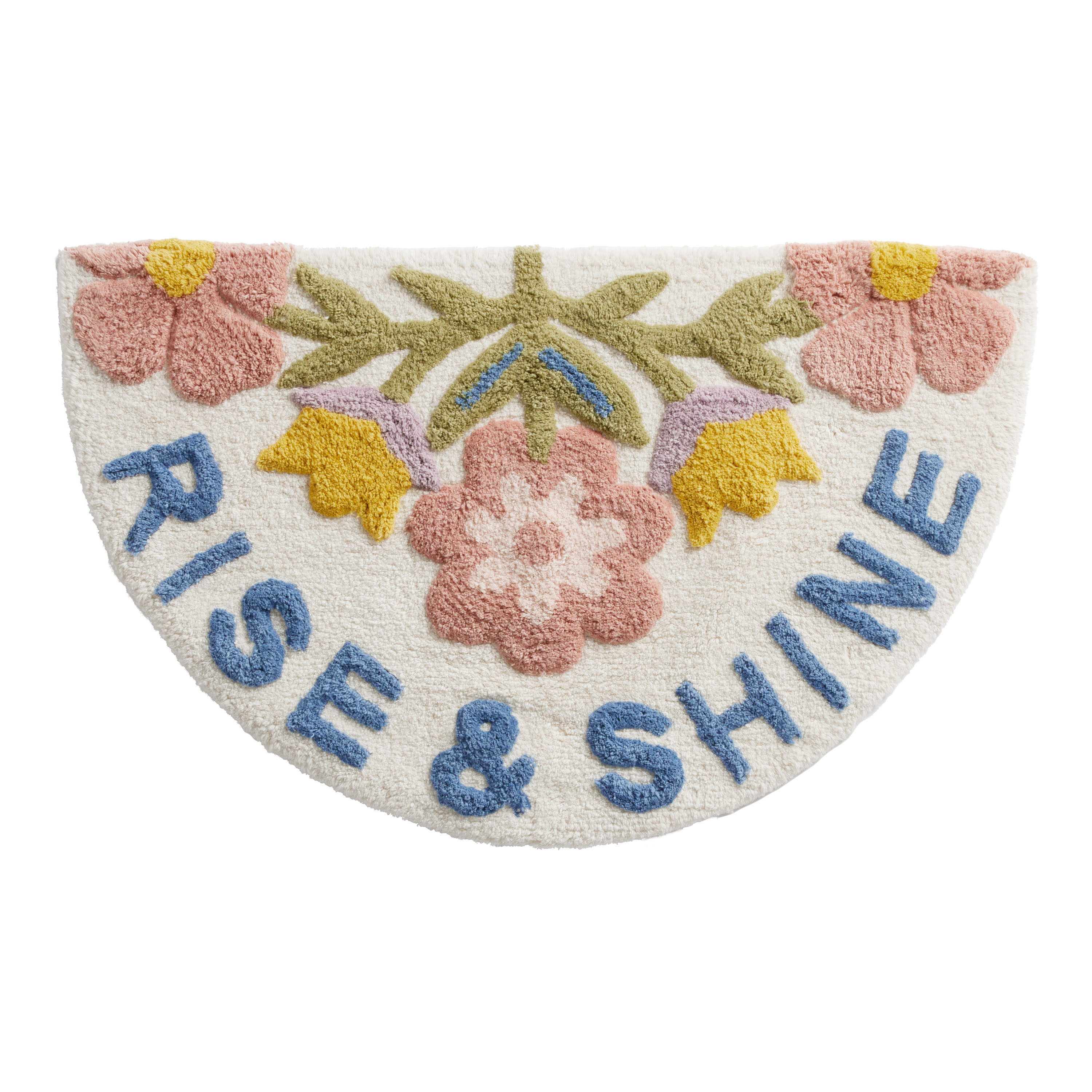 Half Circle Multicolor Rise And Shine Tufted Bath Mat - World Market | World Market