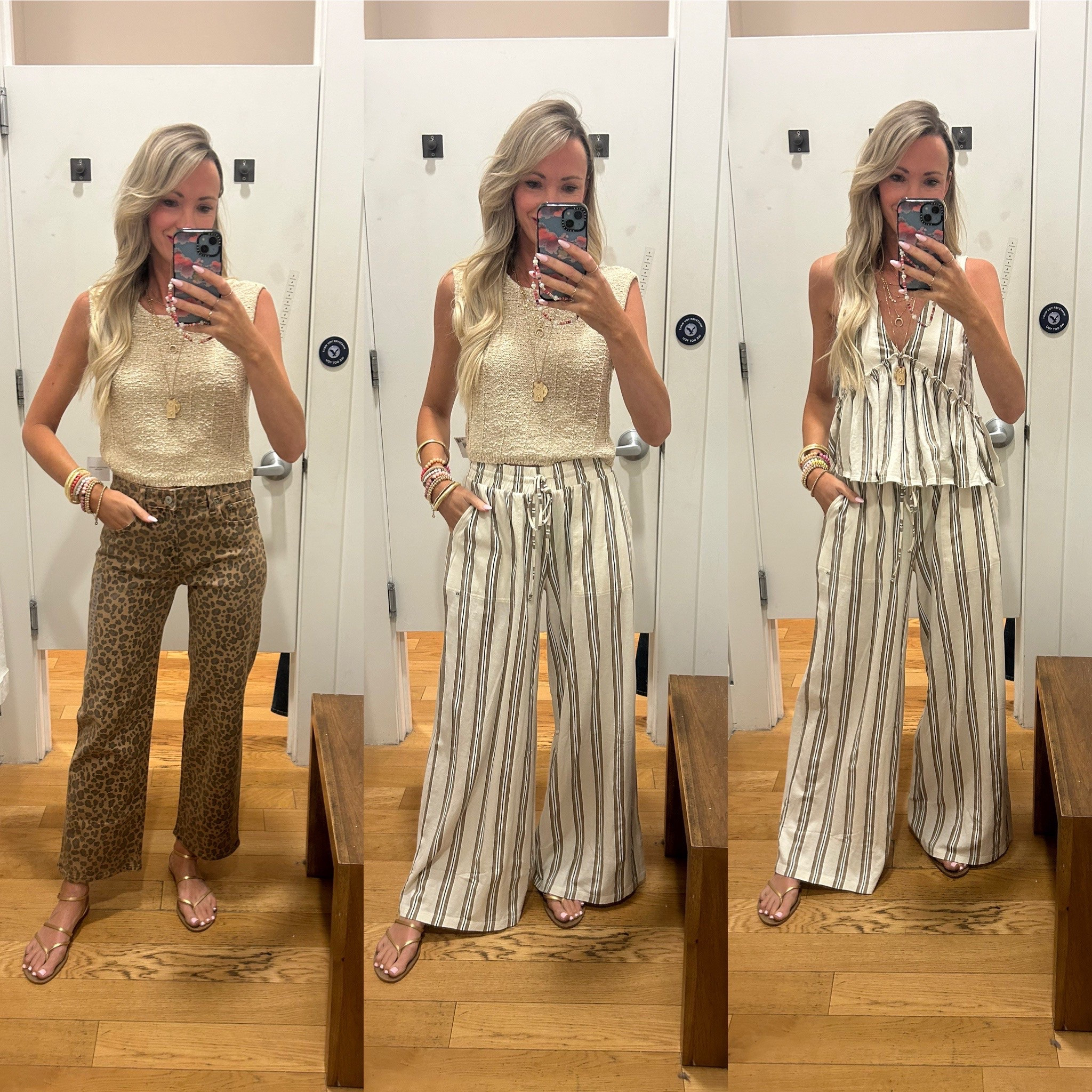 I love a good mix and match outfit! These outfits are so perfect for spring and summer! And on sale!! 
Leopard jeans- 00 i sized down
Tan top- xs ties in the back! 
Set- xs in pants and top 

#LTKFindsUnder50 #LTKStyleTip #LTKTravel