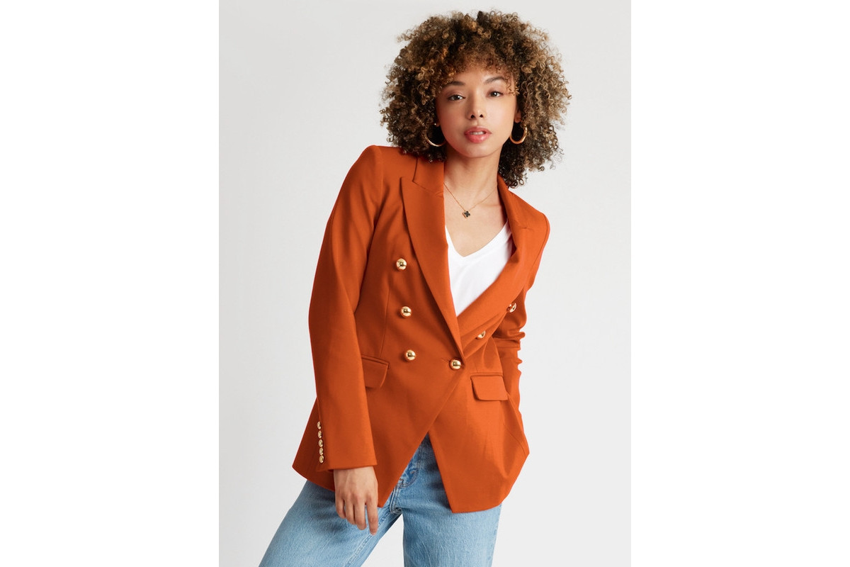 Caldwell Collection Women's Pauline Double Breasted Blazer - Burnt orange | Macy's