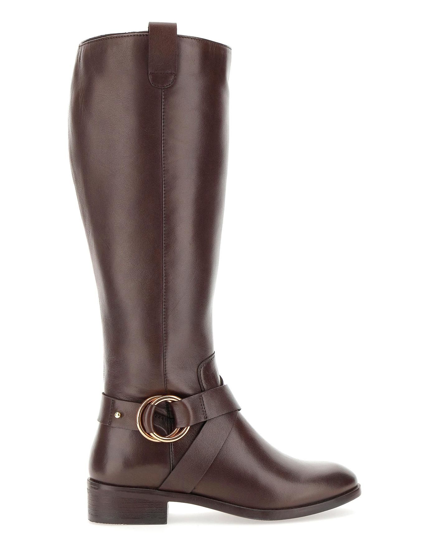 Maggie Leather Boots Wide E Fit Curvy Plus Calf | Simply Be (UK)
