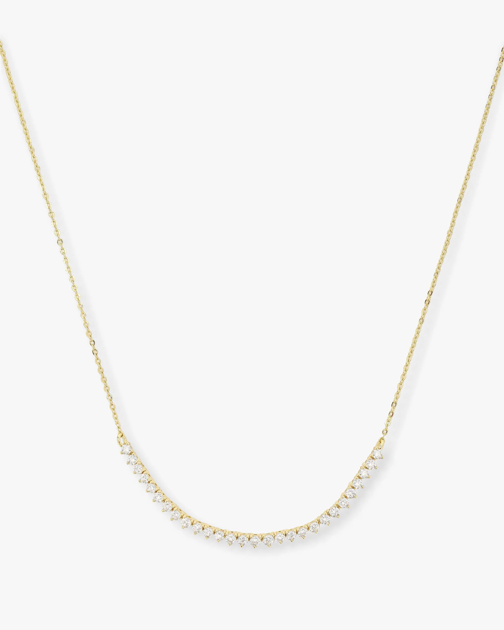 Baby Not Your Basic Tennis Chain Necklace - Gold|White Diamondettes | Melinda Maria