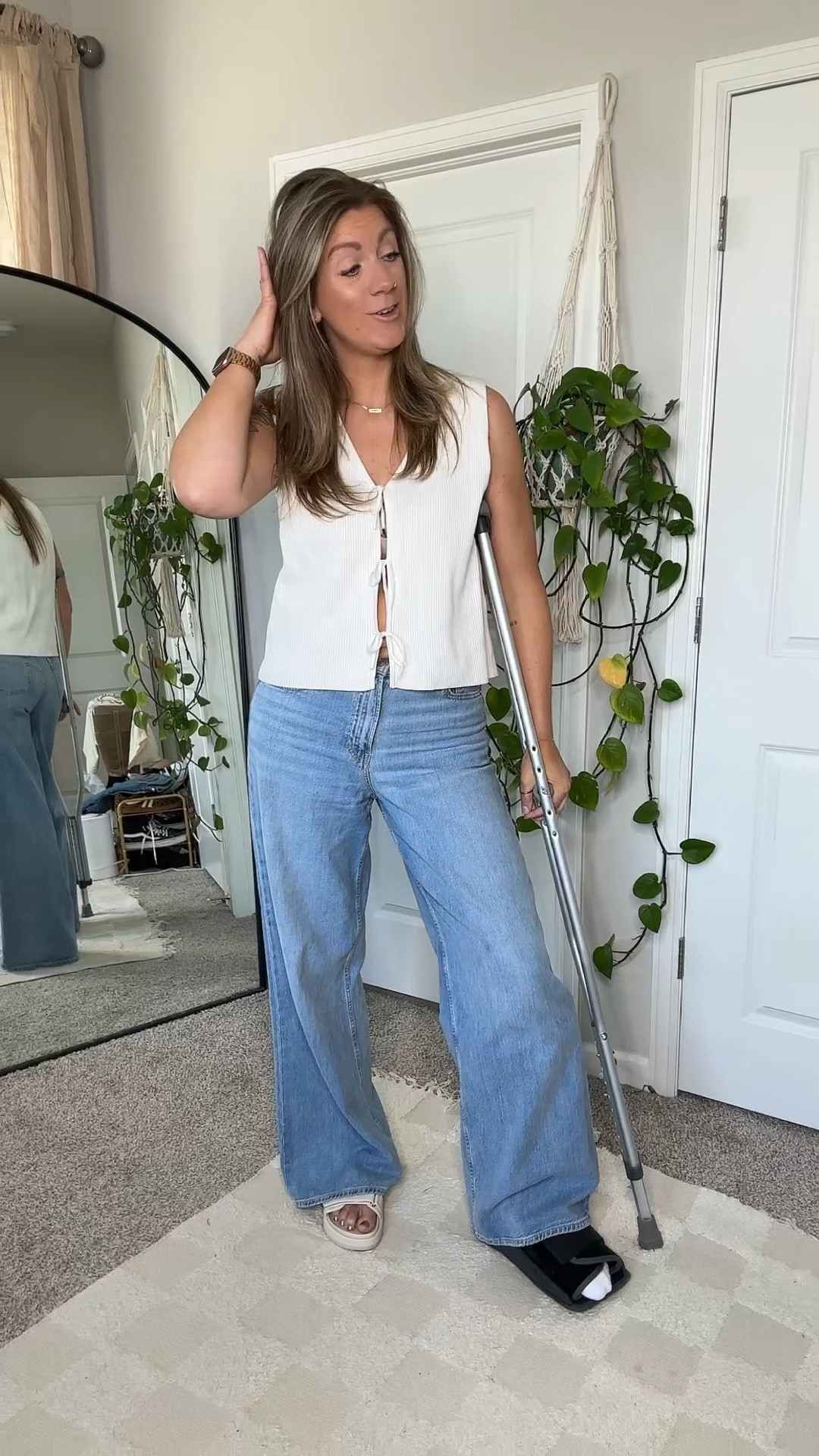 Large top, 10/30 tall jeans, 11 sandals and they’re all on sale! 🙌🏻

#LTKOver40 #LTKMidsize #LTKSpringSale