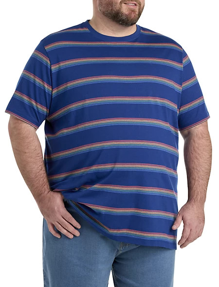 Moisture-Wicking Striped T-Shirt | Destination XL