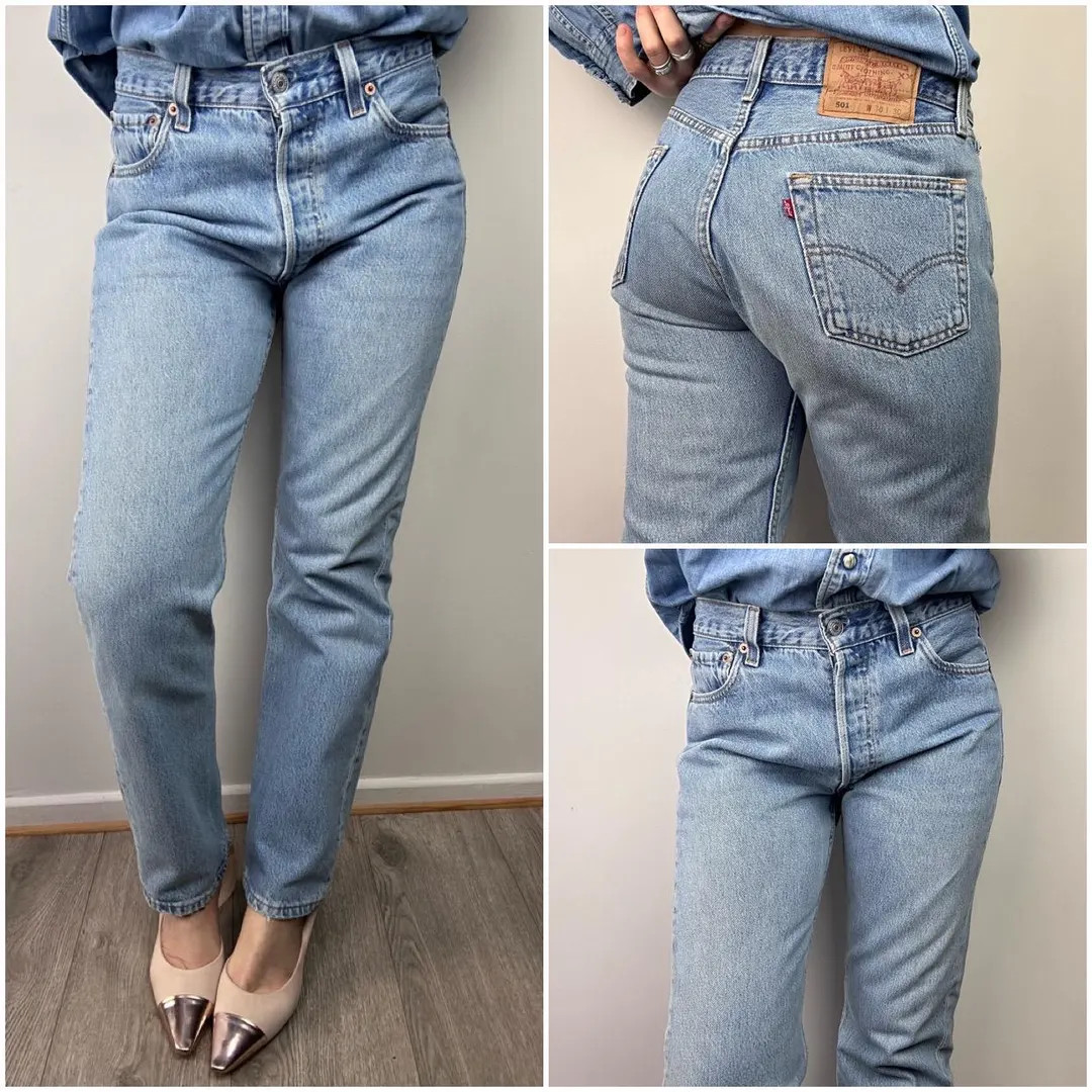 Levi's 501 vintage w28 L30 jeans 501s blue stonewash faded 90s Levis straight leg buttonfly USA 1... | Etsy (US)