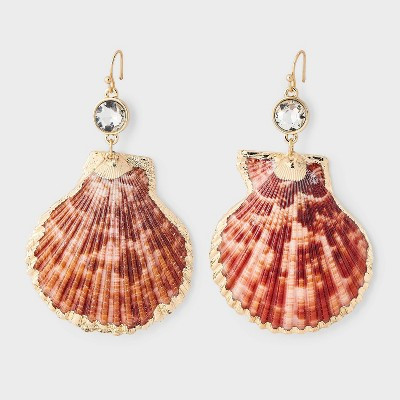 Shell Drop Fish Hook Earrings - A New Day™ Gold | Target