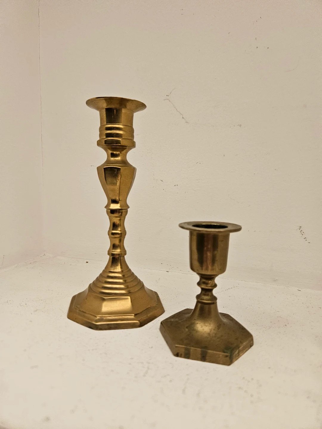 Beautiful Pair of Vintage Brass Candlestick Holders - Etsy | Etsy (US)