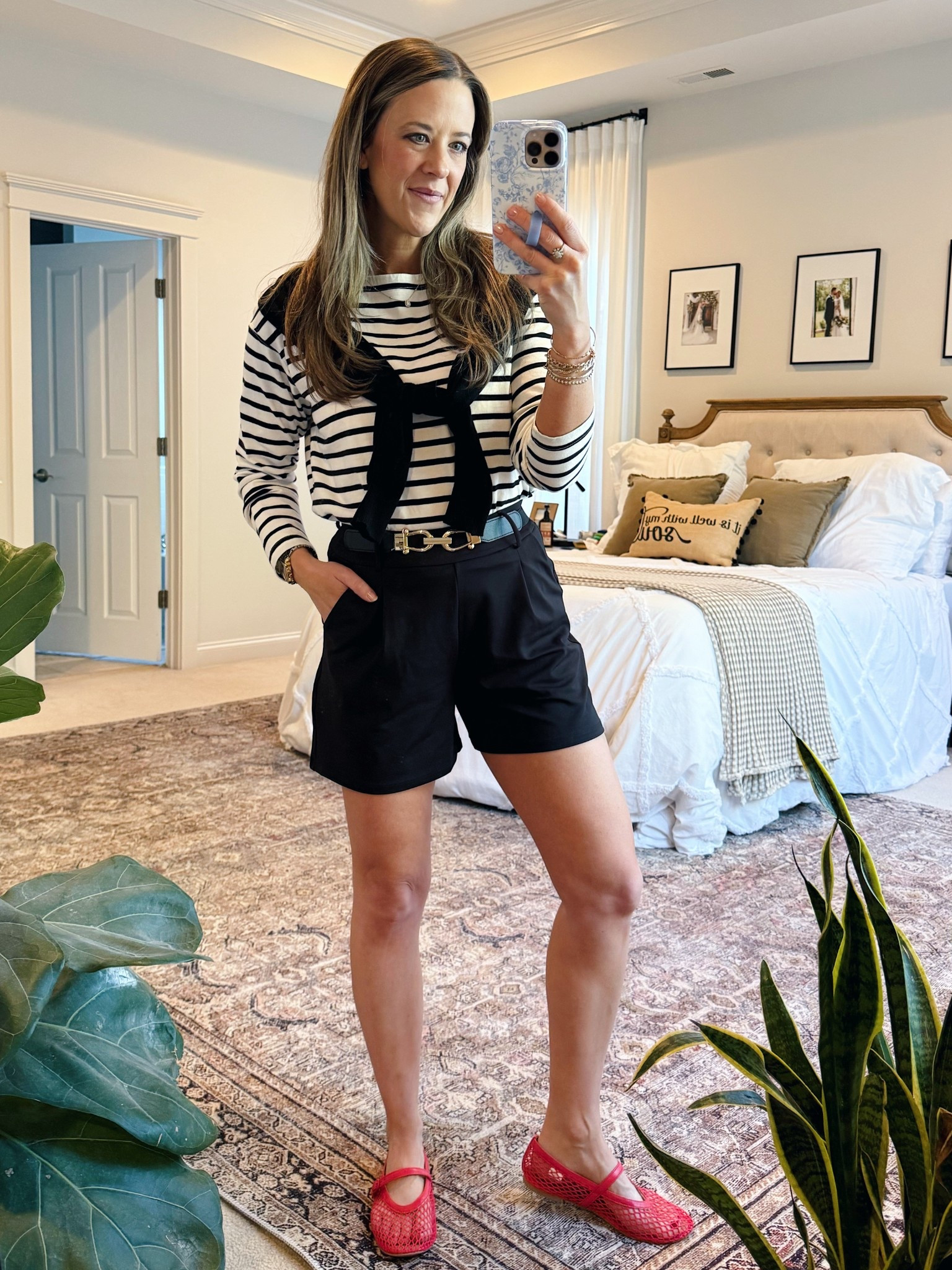 Trying to create a capsule-ish wardrobe for summer. These Amazon shorts are so good! Yoga pants material but they look so nice and professional for a casual work environment.

I’m wearing a small in the shorts, extra small in the top in the red Mary Jane’s run true to size 

Classic style, summer, capsule, wardrobe, Amazon shorts, tailored shorts, casual, workwear, mom, outfit, mom style, preppy style, New England style, Hampton style, stripe shirt

#LTKStyleTip #LTKFindsUnder50 #LTKWorkwear