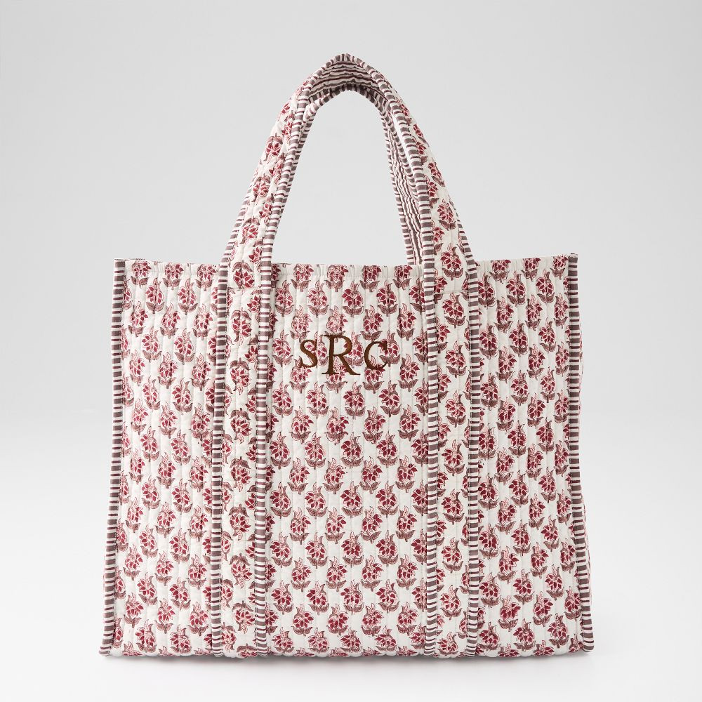 Block Print Quilted Oversized Tote | Mark and Graham