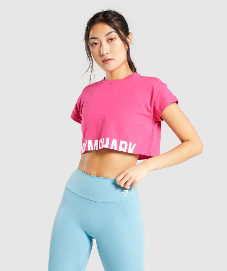 Gymshark Fraction Crop Top - Pink | Gymshark (Global)