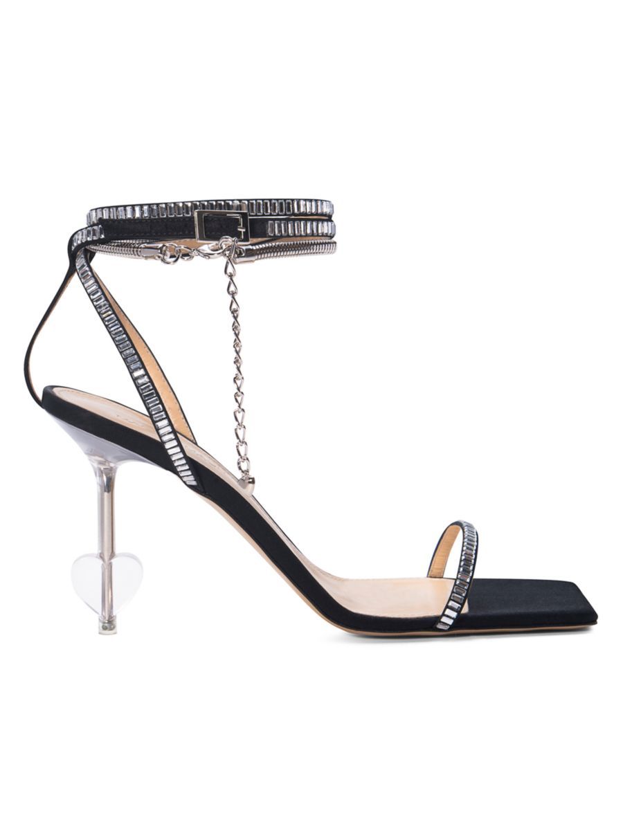 Crystal-Embellished Satin Sandals | Saks Fifth Avenue