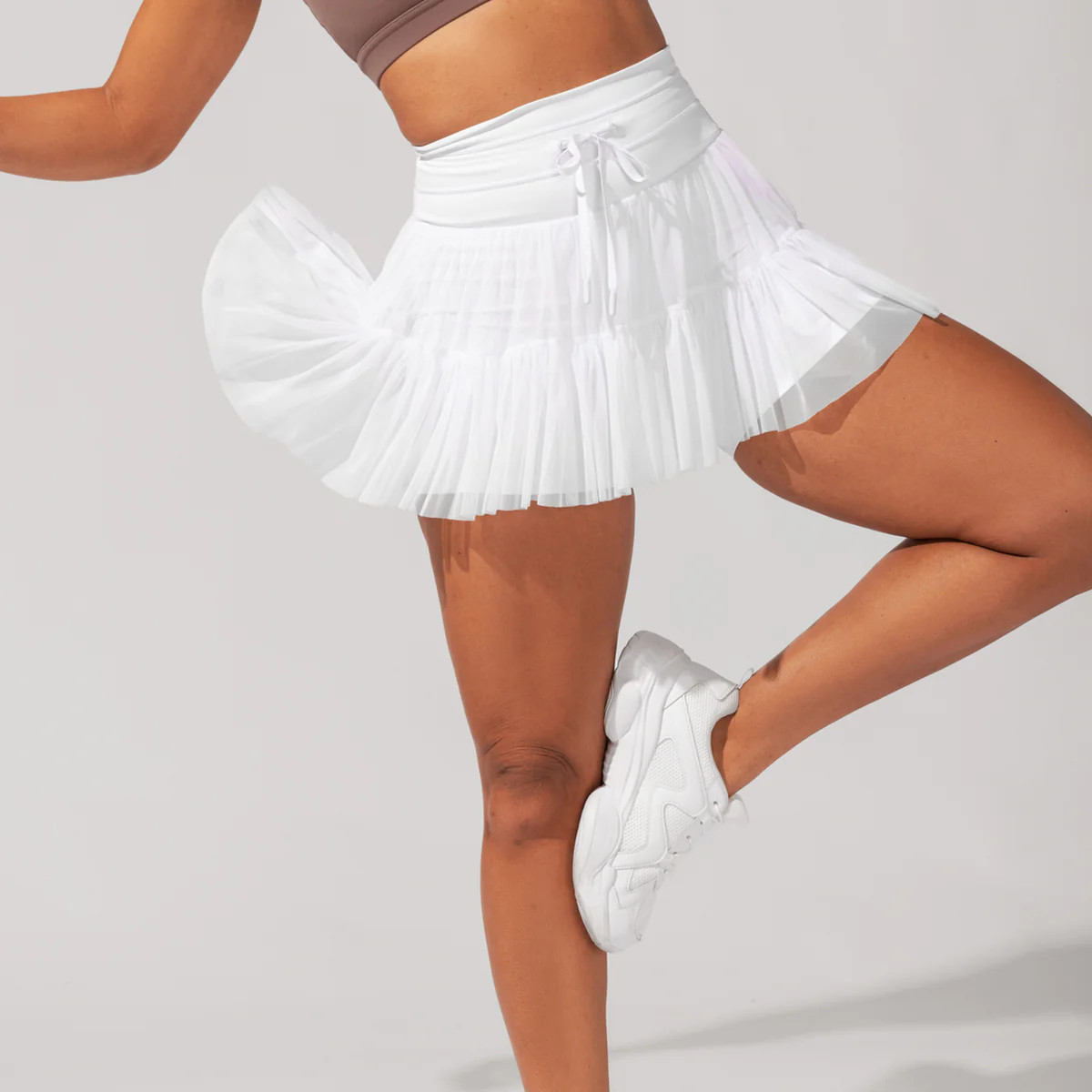 Pirouette Skort - Cool White | POPFLEX