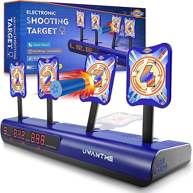 UWANTME Electronic Shooting Target Scoring Auto Reset Digital Targets for Nerf Guns Toys, Ideal G... | Amazon (US)
