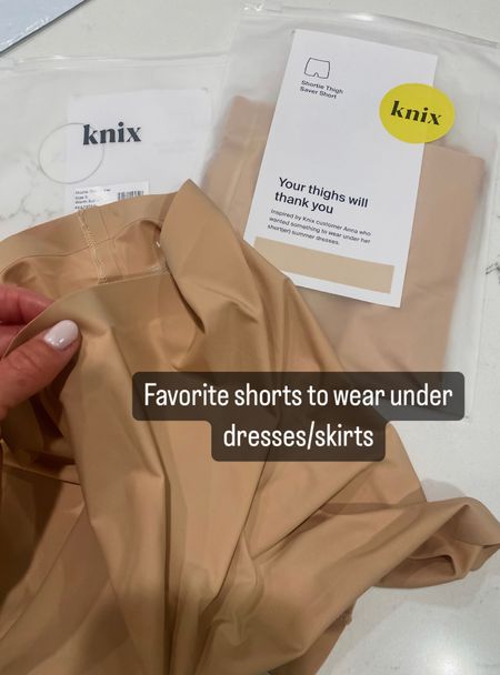 The BEST shorts to wear under dresses/skirts. 
Thigh saver 4” here. Variety of colors.
Super lightweight & breathable. Doesn’t ride up the leg  

#LTKSeasonal #LTKStyleTip #LTKOver40