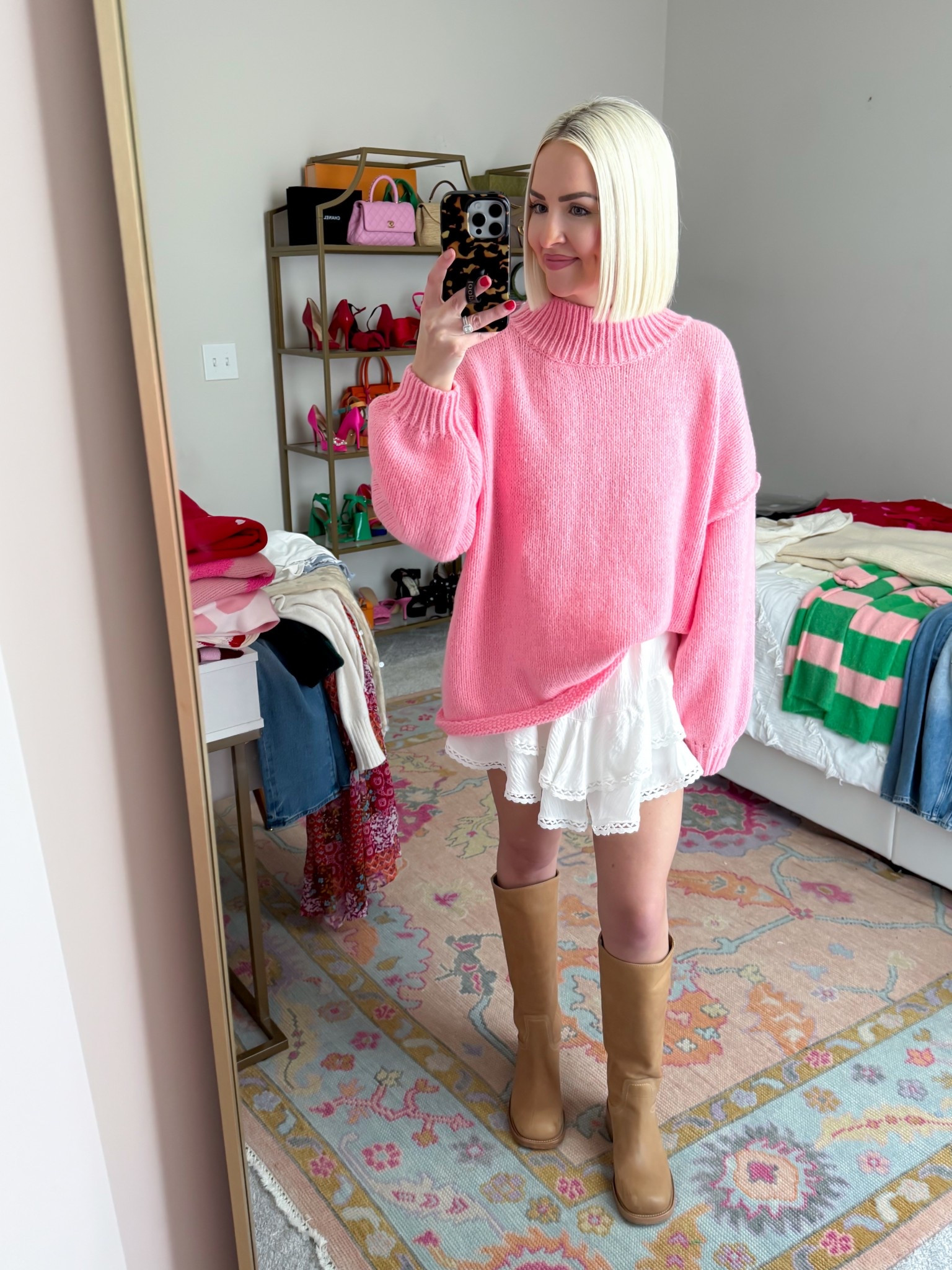 Amazon fashion / amazon pink sweater / amazon Valentine’s Day outfit 
Size: small sweater, XS skortt

#LTKPetite #LTKFindsUnder50 #LTKootd