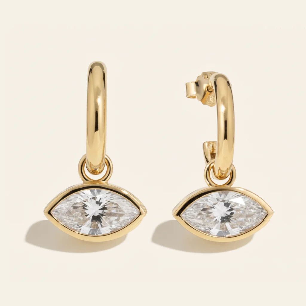 The Gold East-West Earrings | Heavenly London