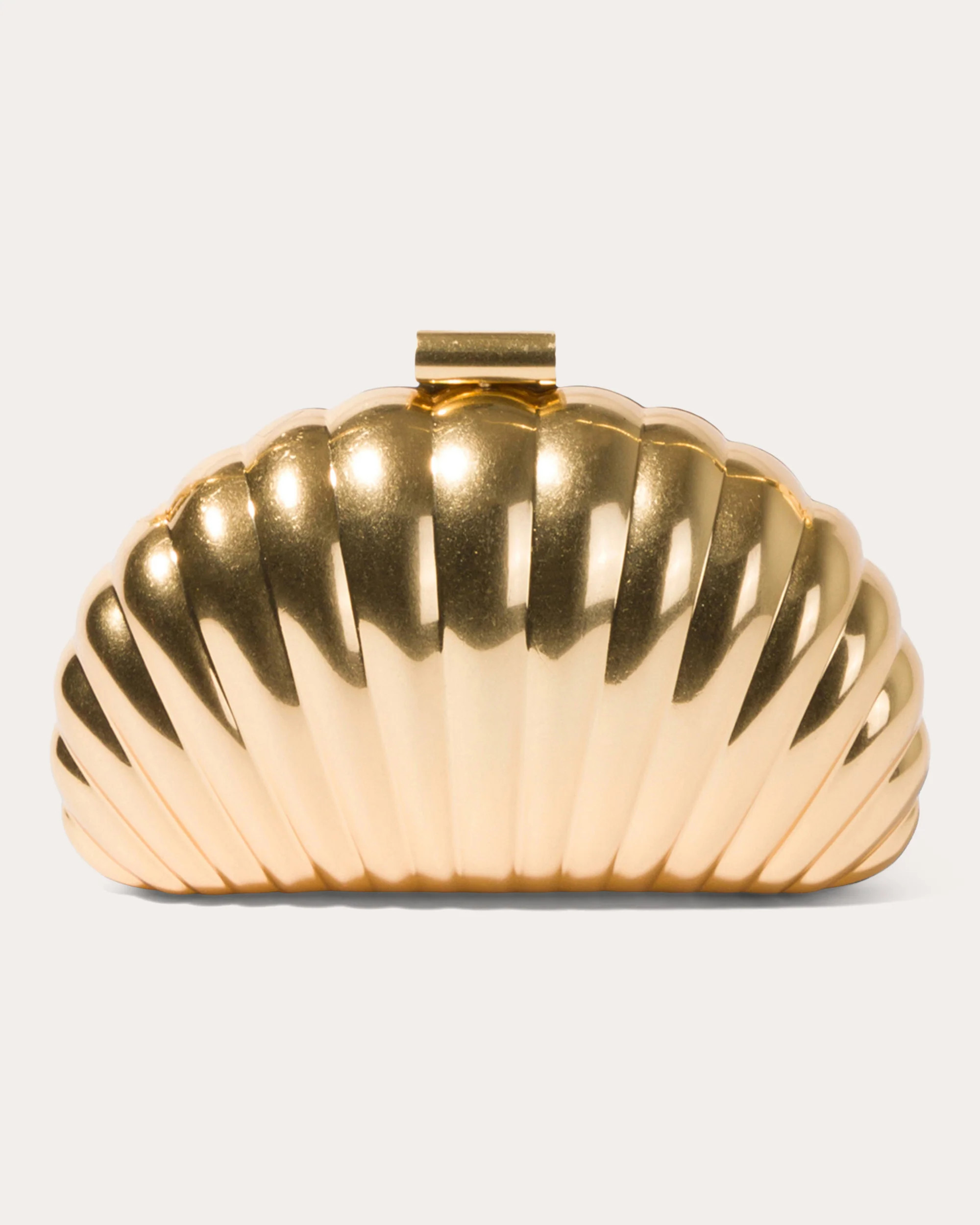 SIMKHAI Women's Monet Shell Clutch in Gold Polyester | Olivela