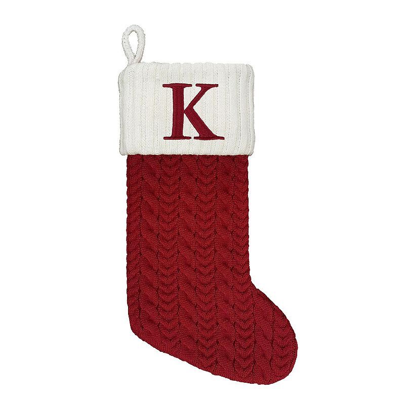 St. Nicholas Square Knit Monogram Stocking, White | Kohl's