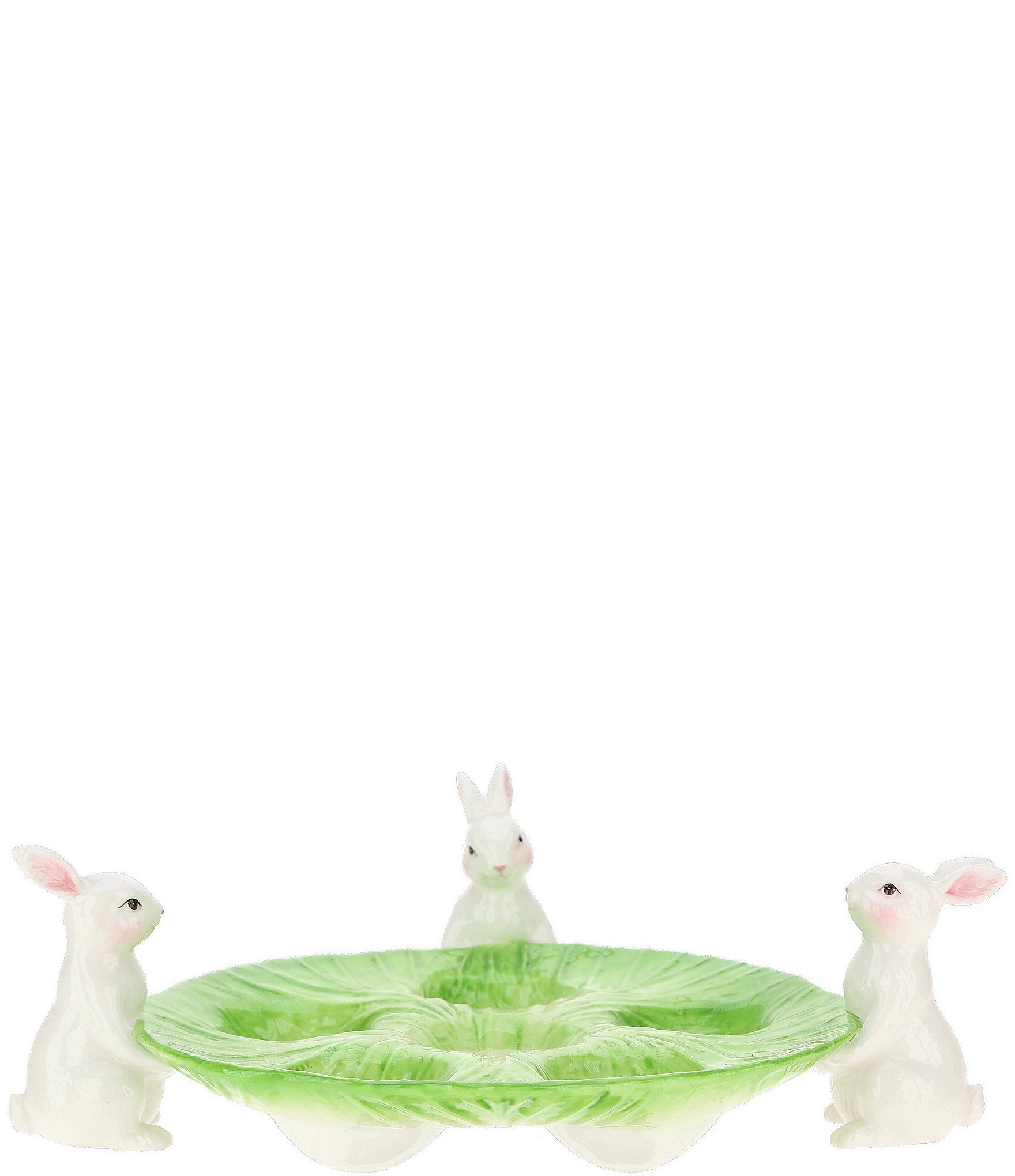 Cabbage Leaf Tray Rabbit Figurine | Dillard's