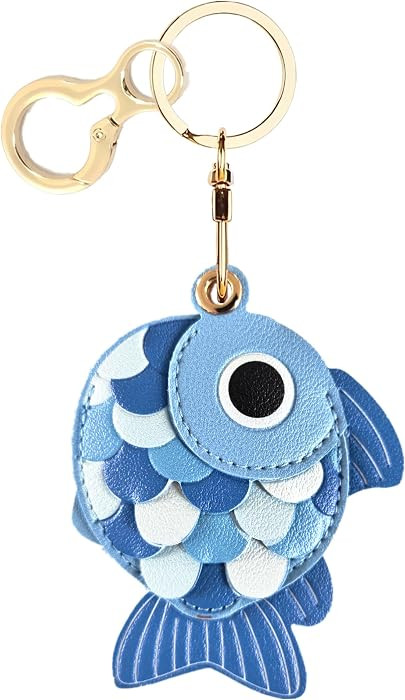 Leather Keychain Holder Case Compatible with AirTag,Cute Protective Cover with Keyring,Anti-Scrat... | Amazon (US)
