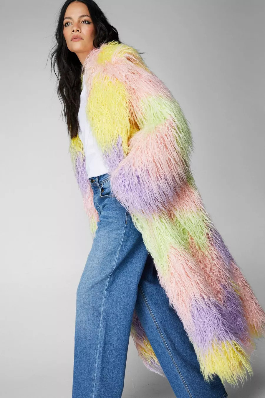 Premium Ombre Longline Faux Fur Coat | Nasty Gal US
