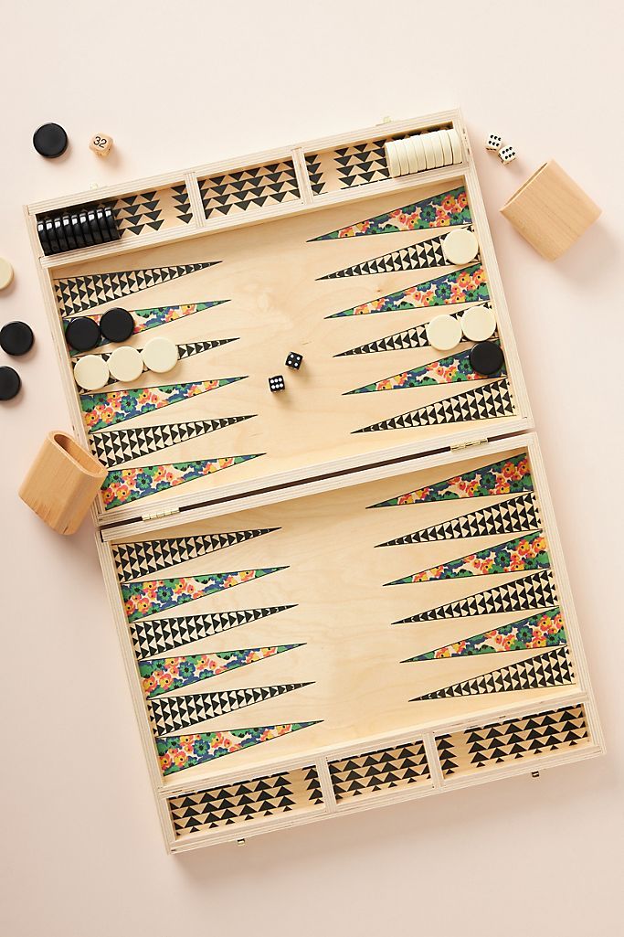 Wolfum Floral Backgammon Game | Anthropologie (US)