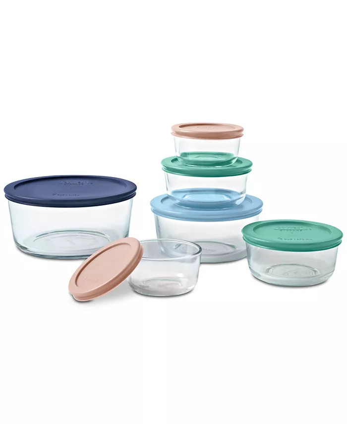 Pyrex Simply Store® 12-piece Glass Storage Set with Assorted Color Lids & Reviews - Bakeware - K... | Macys (US)