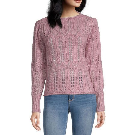 a.n.a. Womens Crew Neck Long Sleeve Pullover Sweater, X-large , Pink | JCPenney