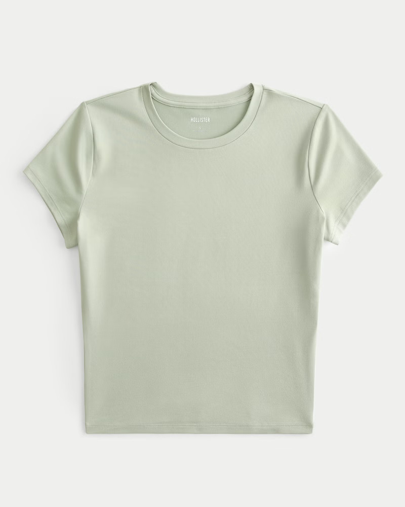 Seamless Fabric Longline Crew Baby Tee | Hollister (US)