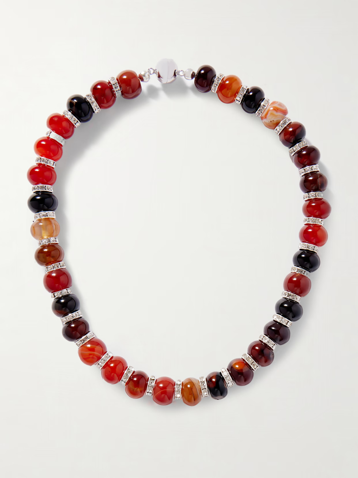 Julietta - Thea Rhodium-plated Agate Necklace - Multi | NET-A-PORTER (US)