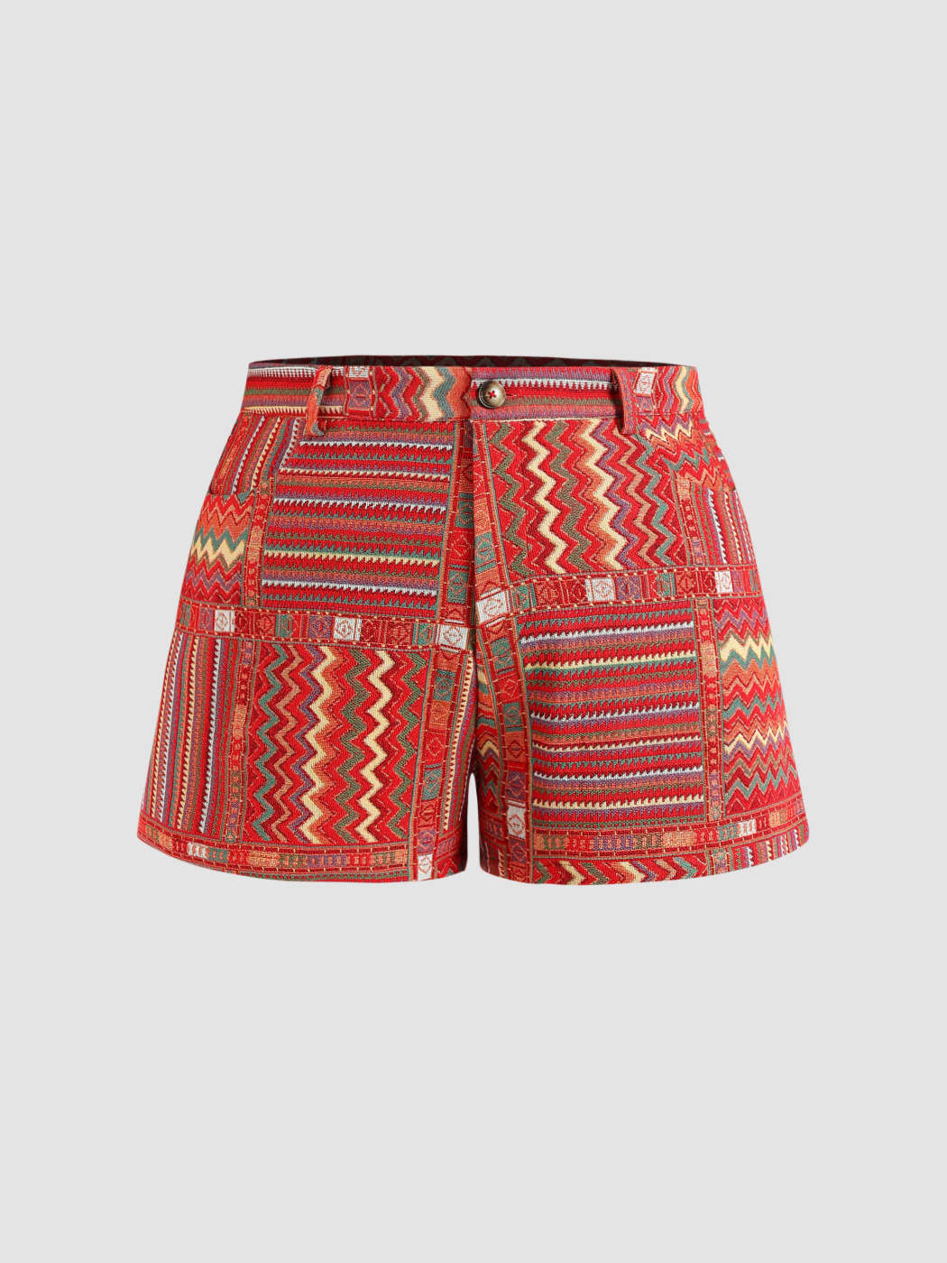 Curve & Plus Boho Geometric Mini Shorts | Cider