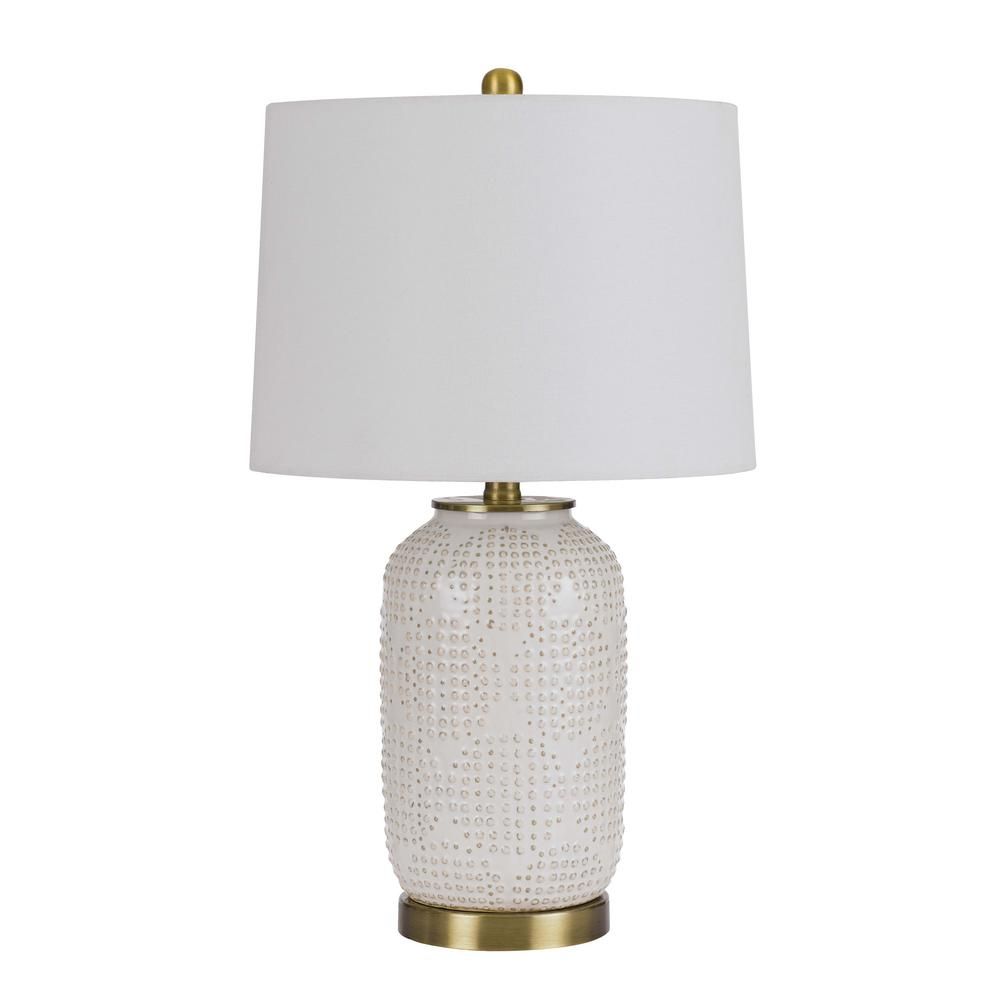 CAL Lighting 24 in. Ivory Ceramic Table Lamp with Shade | The Home Depot