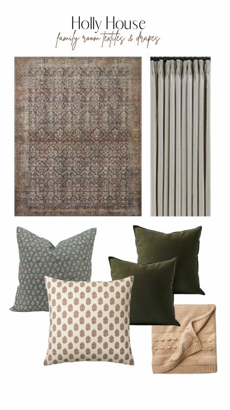 Holly house family room rug, pillows and drapes

#LTKhome
