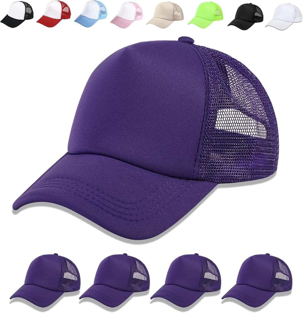 OKBA 5 Pack Sublimation Blank Baseball Cap Adjustable Hat Polyester Mesh Trucker Hats for Men and... | Amazon (US)