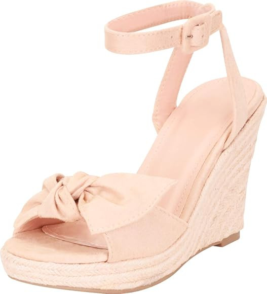 Cambridge Select Women's Knot Bow Espadrille Chunky Platform Wedge Sandal | Amazon (US)