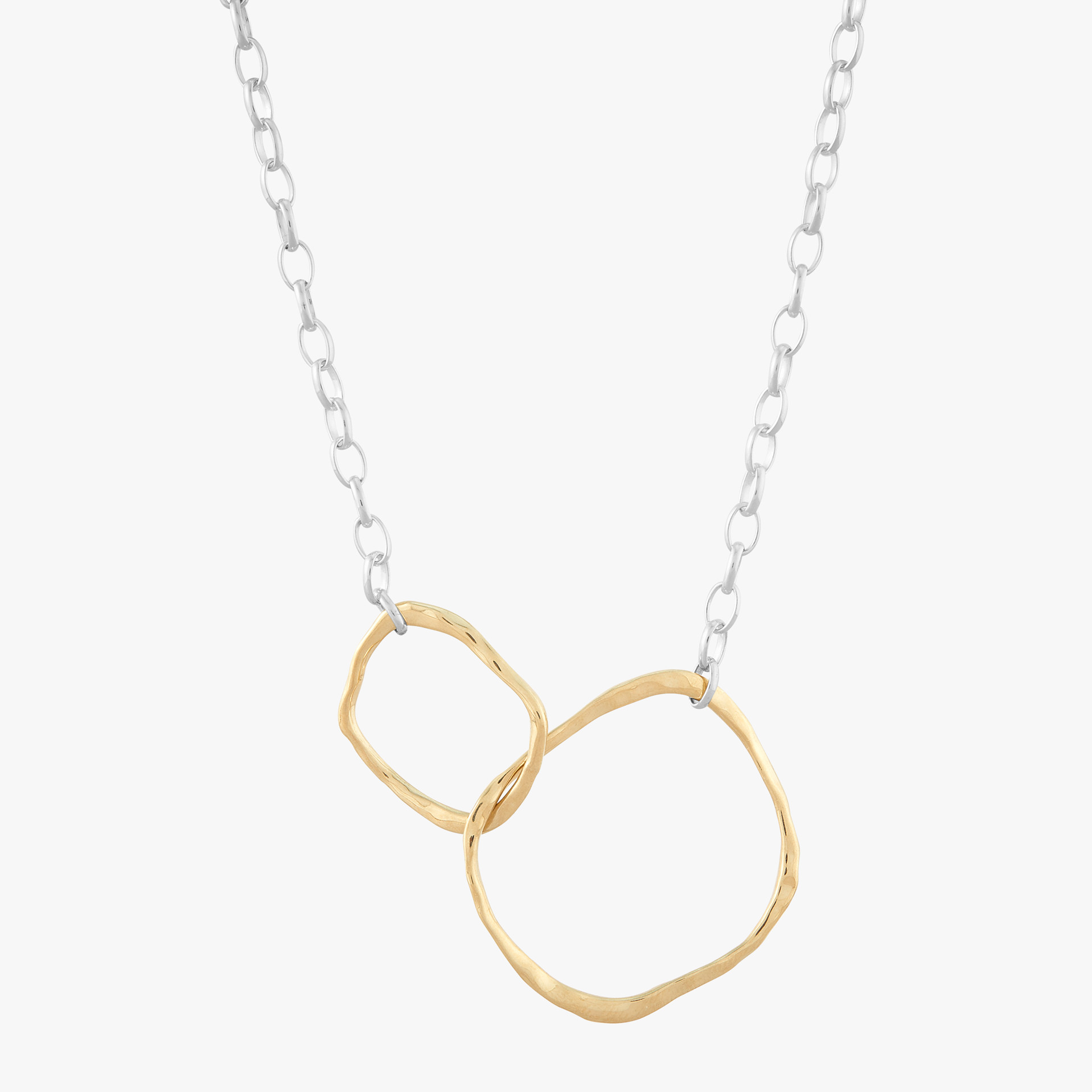 Silpada 'Double Interlude' Sterling Silver with 18K Yellow Gold Plating Pendant Necklace, 16" + 2... | Silpada