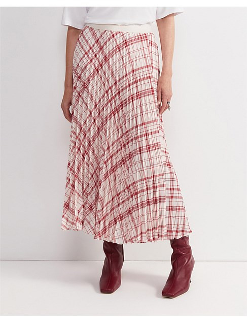 RUBY CHECK PLEAT MAXI SKIRT | David Jones (Australia & New Zealand)