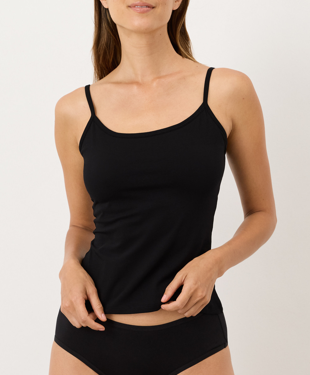 Women's Black Everyday Shelf Bra Camisole M | Pact Apparel