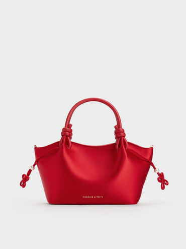 Sammie Pearl-Butterfly Knotted-Handle Wavy Tote Bag
    
         - Red | Charles & Keith US